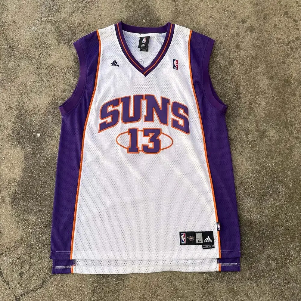 Adidas Steve Nash Phoenix Suns 13 NBA Basketball Jersey White Purple XL